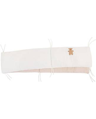 Childhome Playpen Protector - 340 x 35 x 2 cm Beige Melange Jersey/Teddy Muslin Bumpers