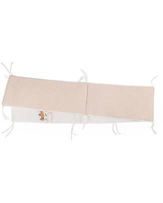 Childhome Playpen Protector - 340 x 35 x 2 cm Beige Melange Jersey/Teddy Muslin Mattresses