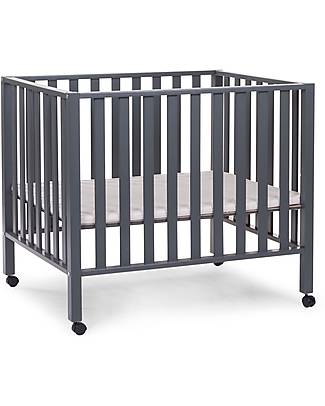 Childhome Playpen with Wheels - 98 x 78 x 80 cm - Anthracite - Three Heights! Cots and Cotbeds