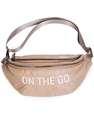 Childhome Puffered Banana Bag On The Go - 34 x 12 x 16 cm - Beige Messenger and Family Bags