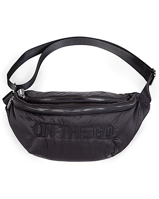 Childhome Puffered Banana Bag On The Go - 34 x 12 x 16 cm - Black Messenger and Family Bags