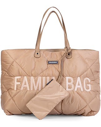 Childhome Puffered Family Bag - Weekend Bag - 55 x 18 x 40 cm - Beige Travel Bags