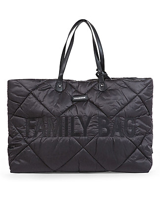 Childhome Puffered Family Bag - Weekend Bag - 55 x 18 x 40 cm - Black Travel Bags