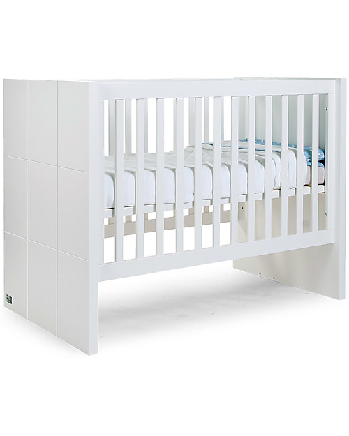 Childhome Quadro Convertible Cot 120 x 60 cm - White - Becomes a Junior Bed  200 x 90 cm Cots and Cotbeds