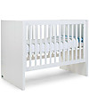 Childhome Quadro Convertible Cot 120 x 60 cm - White - Becomes a Junior Bed  200 x 90 cm Cots and Cotbeds