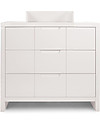 Childhome Quadro White Chest - 3 Drawers + Changing Unit Dressers