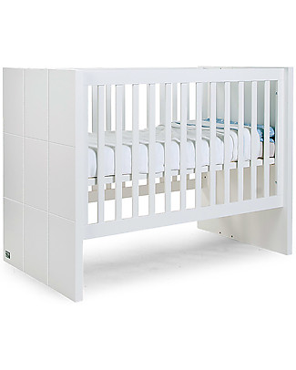 Childhome Quadro White Cot 60x120 cm + Wardrobe with 2 Doors + Chest Cots & Cotbeds
