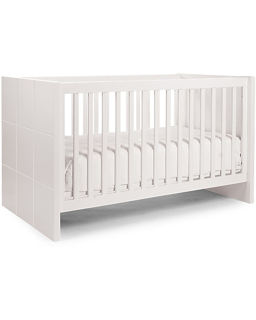 Childhome Quadro White Cot Bed 140 x 70 cm + Slats Cots and Cotbeds