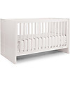 Childhome Quadro White Cot Bed 70x140 cm + 3 Doors Wardrobe + Chest Wardrobes