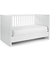 Childhome Quadro White Cot Bed 70x140 cm + 3 Doors Wardrobe + Chest Wardrobes
