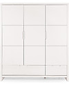 Childhome Quadro White Cot Bed 70x140 cm + 3 Doors Wardrobe + Chest Wardrobes