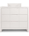 Childhome Quadro White Cot Bed 70x140 cm + 3 Doors Wardrobe + Chest Wardrobes