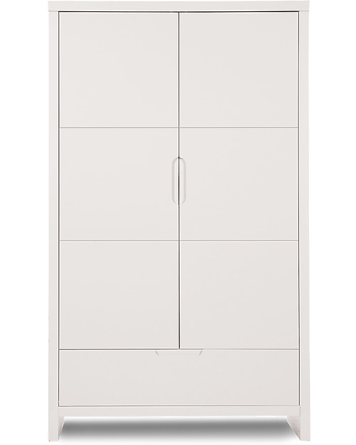 Childhome Quadro White Wardrobe - 2 Doors + Drawer Wardrobes