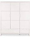 Childhome Quadro White Wardrobe - 3 Doors + 2 Drawers Wardrobes