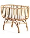 Childhome Rattan Cradle with Mattress, Natural - 90 x 50 x 70 cm Cribs & Moses Baskets