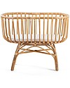 Childhome Rattan Cradle with Mattress, Natural - 90 x 50 x 70 cm Cribs & Moses Baskets