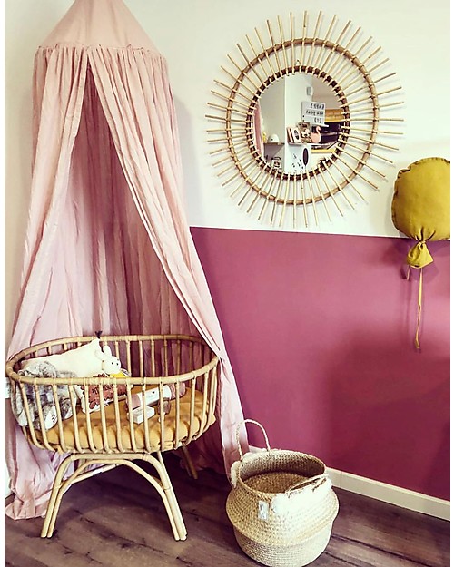 Childhome Rattan Cradle with Mattress, Natural - 90 x 50 x 70 cm Cribs & Moses Baskets