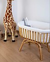 Childhome Rattan Cradle with Mattress, Natural - 90 x 50 x 70 cm Cribs & Moses Baskets