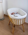 Childhome Rattan Cradle with Mattress, Natural - 90 x 50 x 70 cm