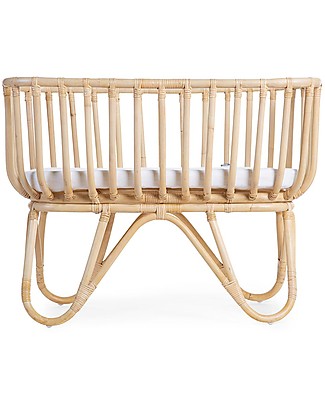Childhome Rattan Cradle with Mattress - Natural - 90 x 50 x 70 cm Cribs & Moses Baskets