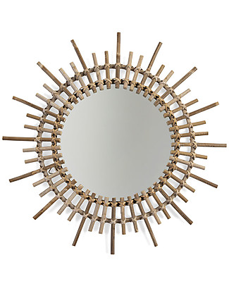 Childhome Rattan Mirror, Natural - 60 x 5 x 60 cm Room Decorations
