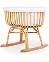 Childhome Rattan Rocking Cradle - Mattress and Cover Included - 90X50X70 cm Cribs & Moses Baskets