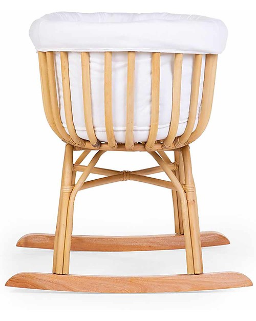Childhome Rattan Rocking Cradle - Mattress and Cover Included - 90X50X70 cm Cribs & Moses Baskets