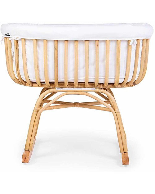 Childhome Rattan Rocking Cradle - Mattress and Cover Included - 90X50X70 cm Cribs & Moses Baskets