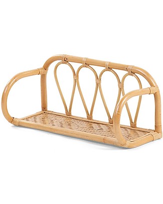 Childhome Rattan Wallshelf, Natural - 53 x 23 x 23 cm Shelves