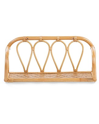 Childhome Rattan Wallshelf, Natural - 53 x 23 x 23 cm Shelves