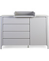 Childhome Rockford Extra Wide Sands Chest - 4 Drawers + Extra Door + Changing Unit Dressers