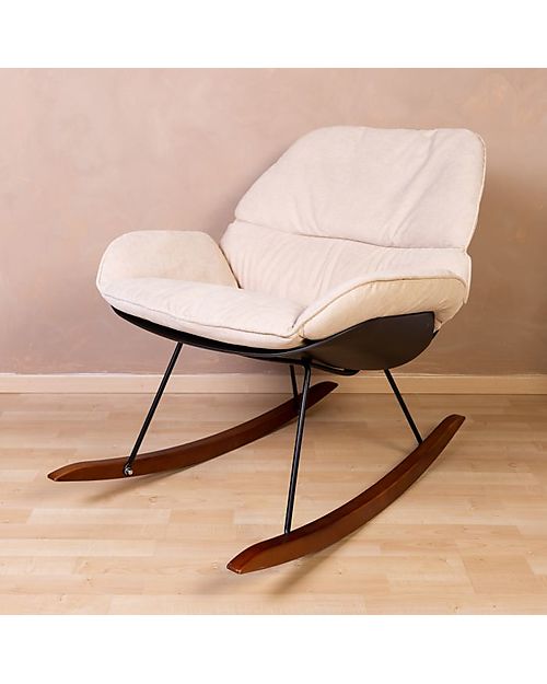Childhome Rocking Lounge Chair - OffWhite and Black Rocking Chairs