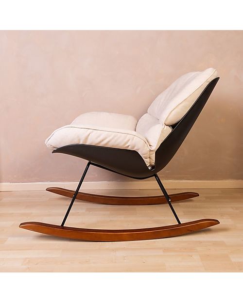 Childhome Rocking Lounge Chair - OffWhite and Black Rocking Chairs