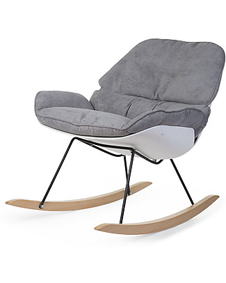 Childhome Rocking Lounge Chair - White and Grey Gliders & Reclining Chairs