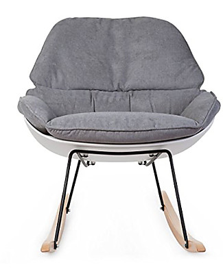 Childhome Rocking Lounge Chair - White and Grey Gliders & Reclining Chairs