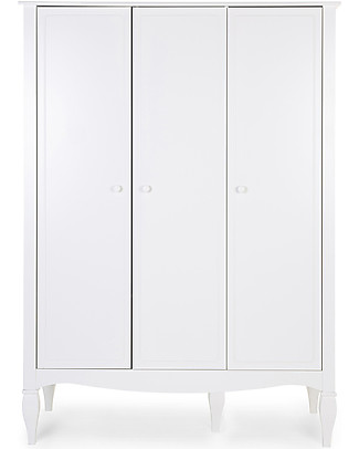 Childhome Romantic White Wardrobe with 3 Doors Wardrobes