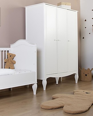 Childhome Romantic White Wardrobe with 3 Doors Wardrobes