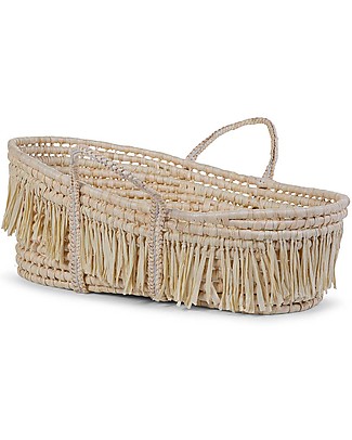 Childhome Soft Moses Basket with Mattress - Cornhusk Raffia Cribs & Moses Baskets