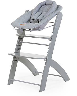 Childhome Stone Grey Newborn Seat + Grey Cushion - For Evosit and Lambda Chair High Chairs
