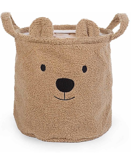 Childhome Teddy Beige Basket - 30x30x30 cm - Ultra-Soft! Toy Storage Boxes