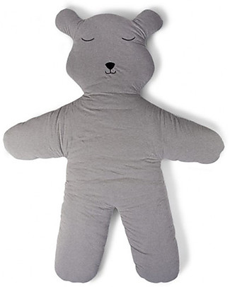 Childhome Teddy Playmat, Grey - 100% Cotton Padded Playmats