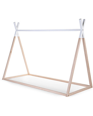 Childhome Tipi Bed Frame, Beech Wood - 200x90 cm Single Bed