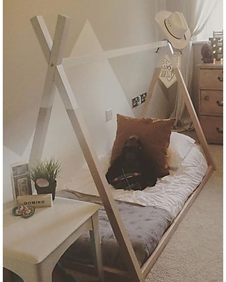 Childhome Tipi Bed Frame, Beech Wood - 200x90 cm Single Bed