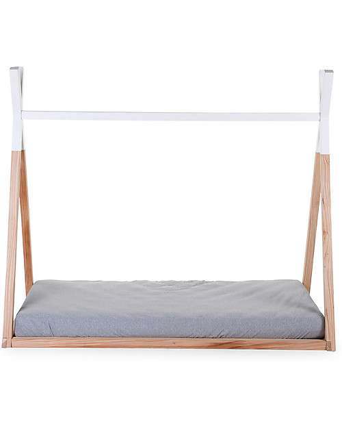 Childhome Tipi Cot Bed Frame, Beech Wood - 140x70 cm Montessori Beds