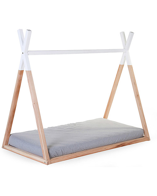 Childhome Tipi Cot Bed Frame, Beech Wood - 140x70 cm Montessori Beds