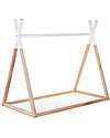 Childhome Tipi Cot Bed Frame, Beech Wood - 140x70 cm Montessori Beds