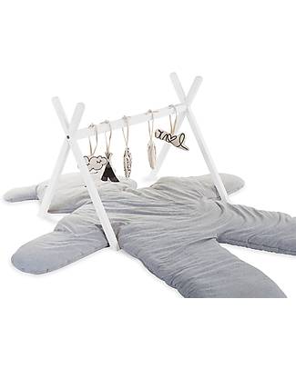 Childhome Tipi Play Gym - Beech Wood - White Baby Gym