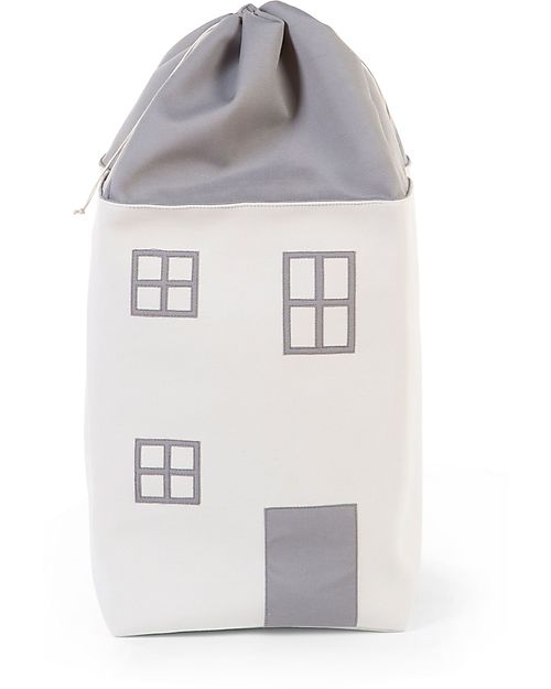 Childhome Toy Box House, Grey Off White - 32x32x73 cm Toy Storage Boxes