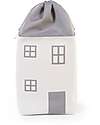 Childhome Toy Box House, Grey Off White - 32x32x73 cm Toy Storage Boxes