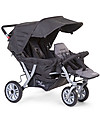 Childhome Triplet Stroller, Anthracite - for 3 Children from 6 months up to 15 kg! Pushchairs